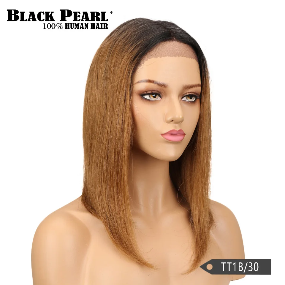 От Black Pearl, 1b/30 эффектом деграде(переход от темного к Синтетические волосы на кружеве человеческих волос парики для чернокожих Для женщин прямые Полный конец малазийские волосы с однонаправленной кутикулой парики средней части