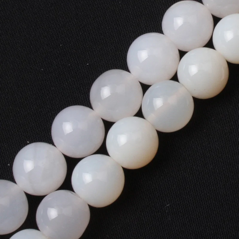 

6mm 8mm 10mm white agates stone beads natural stone beads DIY loose beads for jewelry making strand 15" wholesale