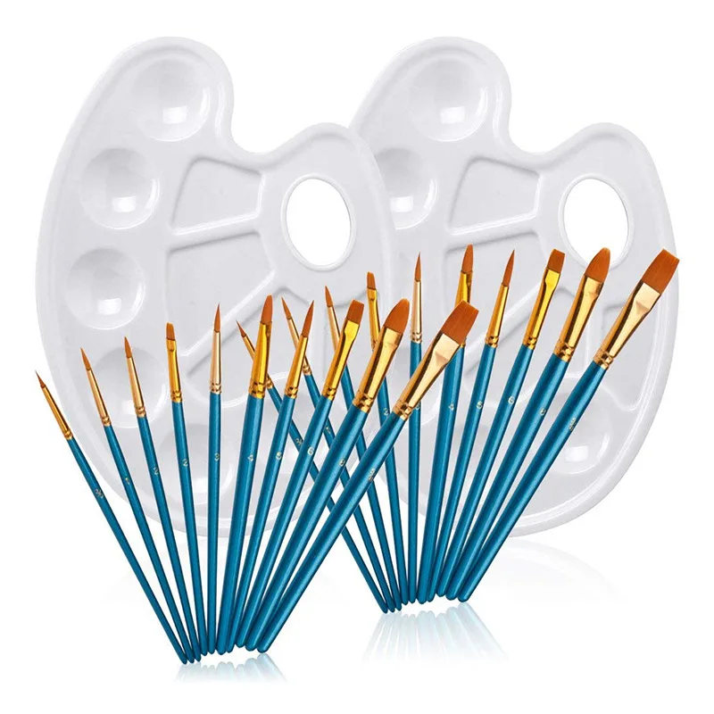 Новинка Лидер продаж 20 живопись ручки + 2 палитры нить Палетка с кистью рисования