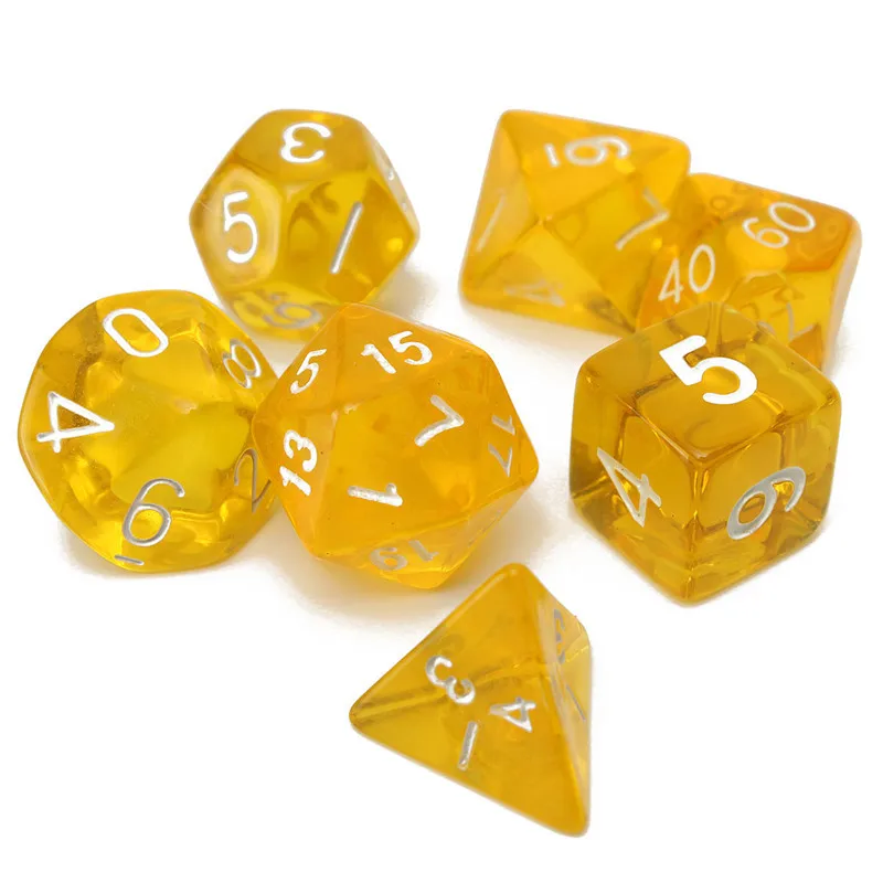 7 шт./компл. цветной односторонний Die D4 D6 D8 D10 D12 D20 для DND для RPG поли цифровой многогранный пластиковые кубики настольные игры