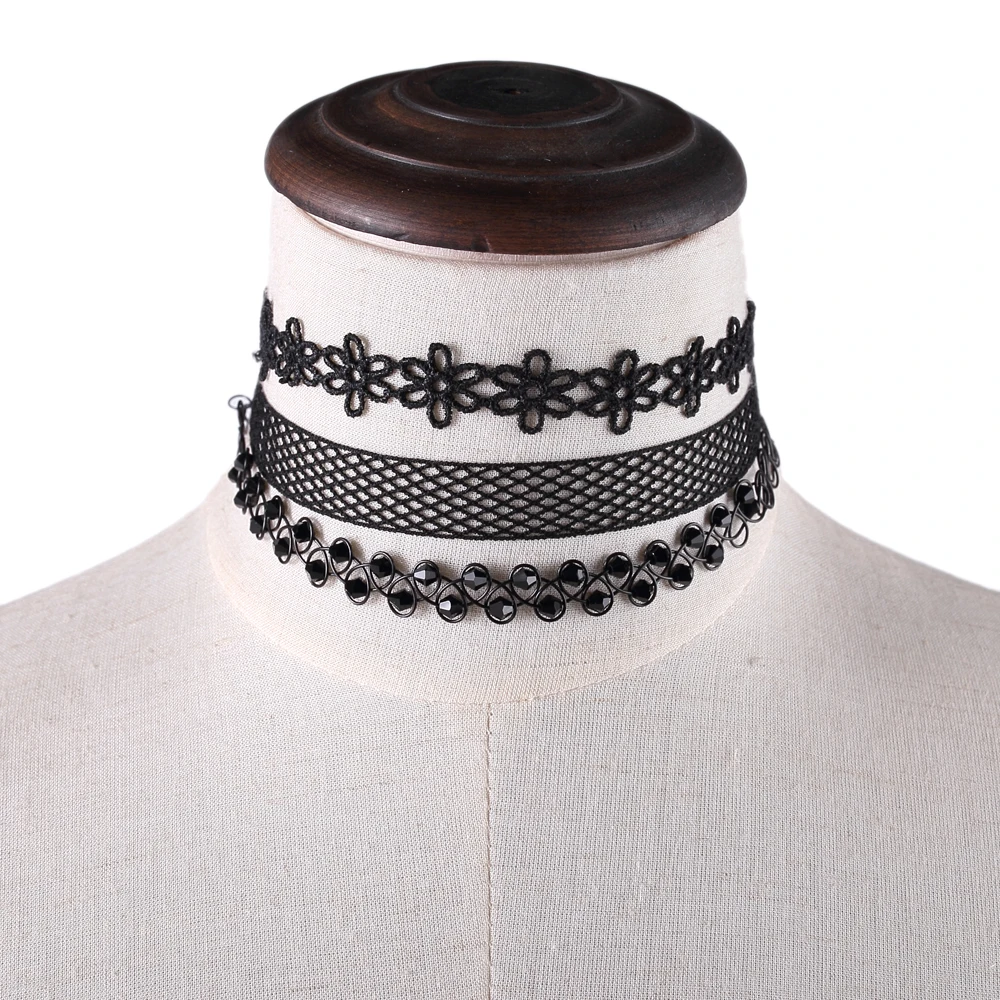 Женское Ожерелье чокер 3 шт./компл.|necklace gothic|choker necklace gothicblack choker |