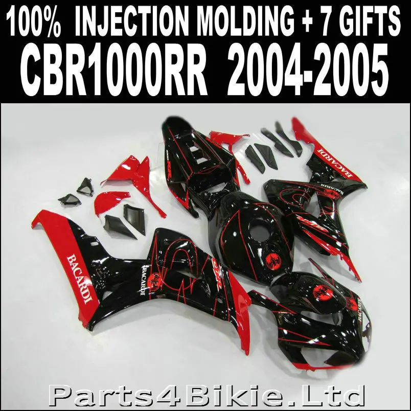 Бесплатная Настройка обтекателей для HONDA cbr1000rr 2004 2005 яркий красный черный