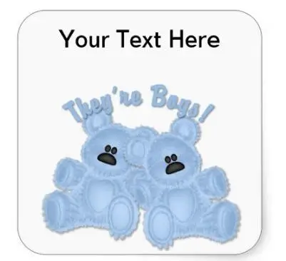

1.5inch KRW They're Boys Twin Blue Teddy Bear Sticker