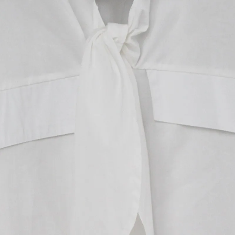 

High Street Sexy Women Long Sleeve Lapel White Shirts Dress Chic Lantern Sleeve Lace Up Knee Length High Waist Straight Dresses