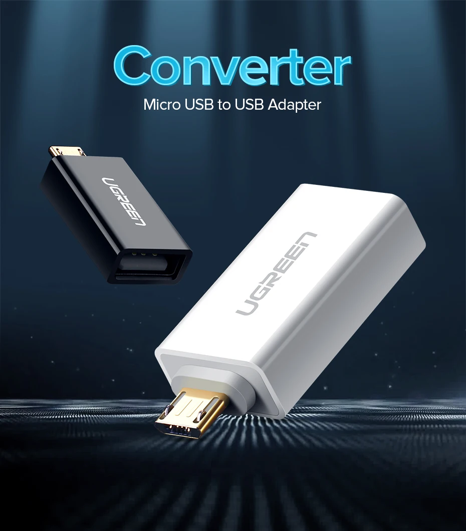 Ugreen микро USB к USB OTG адаптер папа к USB 2,0 микро адаптер конвертер для samsung Xiaomi LG huawei Android мобильных телефонов