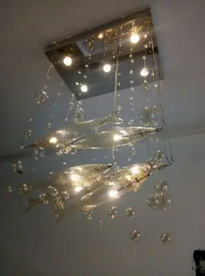 Простой современный бар гостиной освещение Ресторан LED летающая рыба отеля