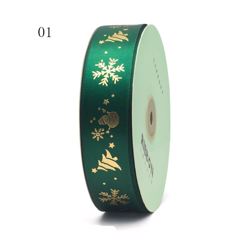 wide 3.5cm Высокое качество 25yard Рождество ленты, украшения для подарка, упаковка лента для Chiristmas подарок - Цвет: wide 3.5cm