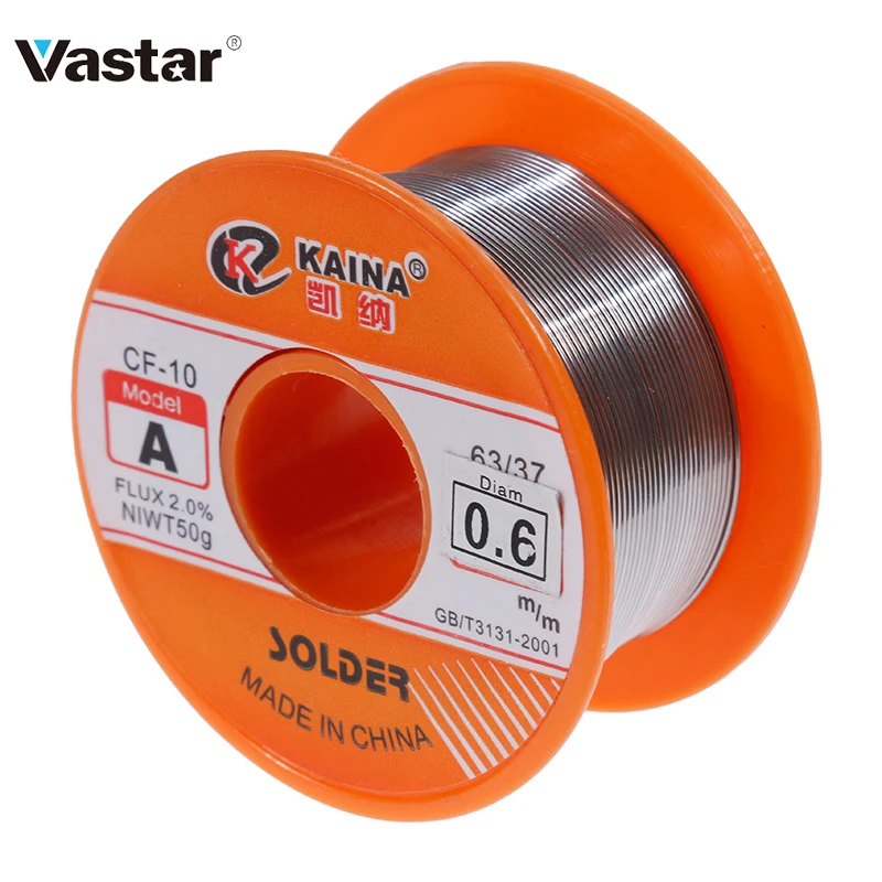 Vastar 0,6/0,8/1/1,2/1,5 мм 63/37 поток 2.0% 45FT Олово Свинец Олово сварочная проволока горячего расплава канифольное ядро пайка провода ролл инструменты
