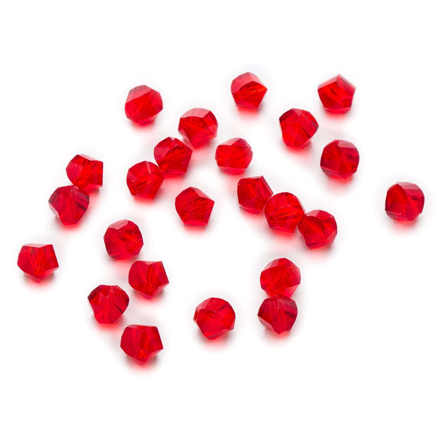 

50 Piece Red Twisted Cut Faceted Crystal Glass Spacer Beads Jewelry Making For Handmade Bracelet Necklaces DIY 6-10mm