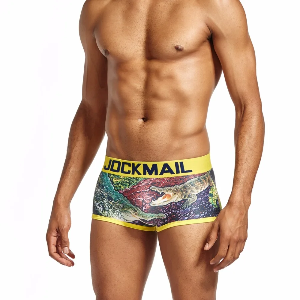 Бренд jockmail мужские боксеры дышащие с принтом сексуальные Cuecas Гей Нижнее белье Мужские трусы мужские трусы боксеры шорты хит