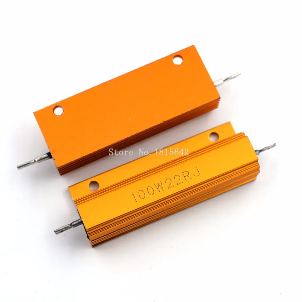 

RX24 100W 22R 22RJ Metal Shell Aluminium Gold Resistor High Power Heatsink Resistance Golden Heat Sink Resistor 100 Watt 22 ohm