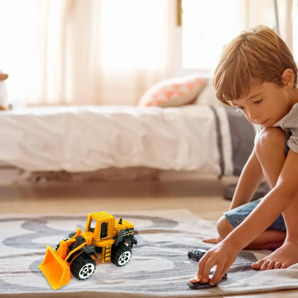 16PCS 1:64 Mini Alloy Construction Vehicle Engineering Car Tractor Dump Truck Model Vehicles With Traffic Sign Toy | Игрушки и хобби