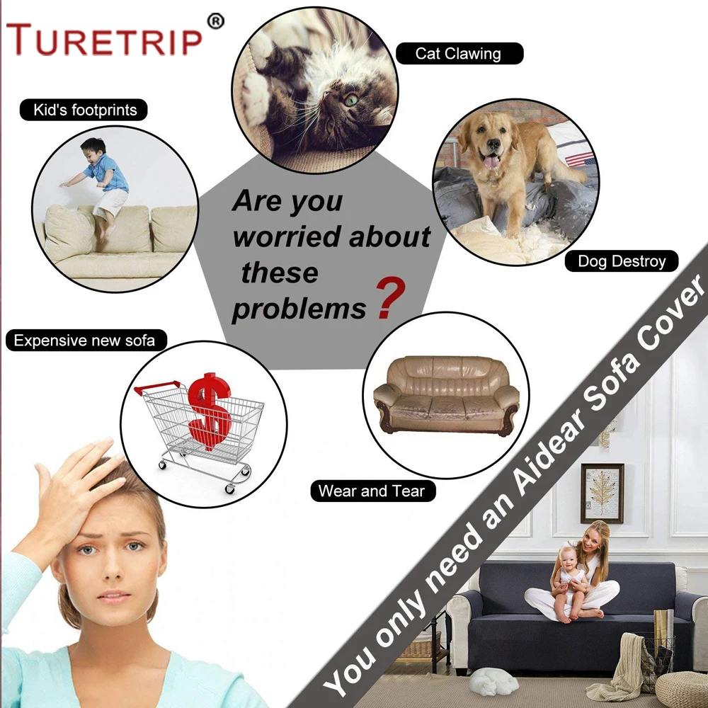 Turetrip 1 шт. однотонный чехол для дивана кровати Futon Slipcover растягивающаяся Защитная