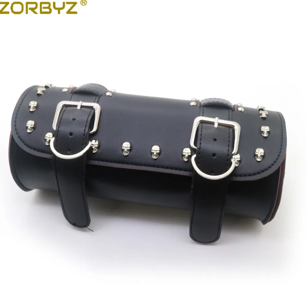 ZORBYZ черная мотоциклетная сумка из искусственной кожи с черепом круглая баррель
