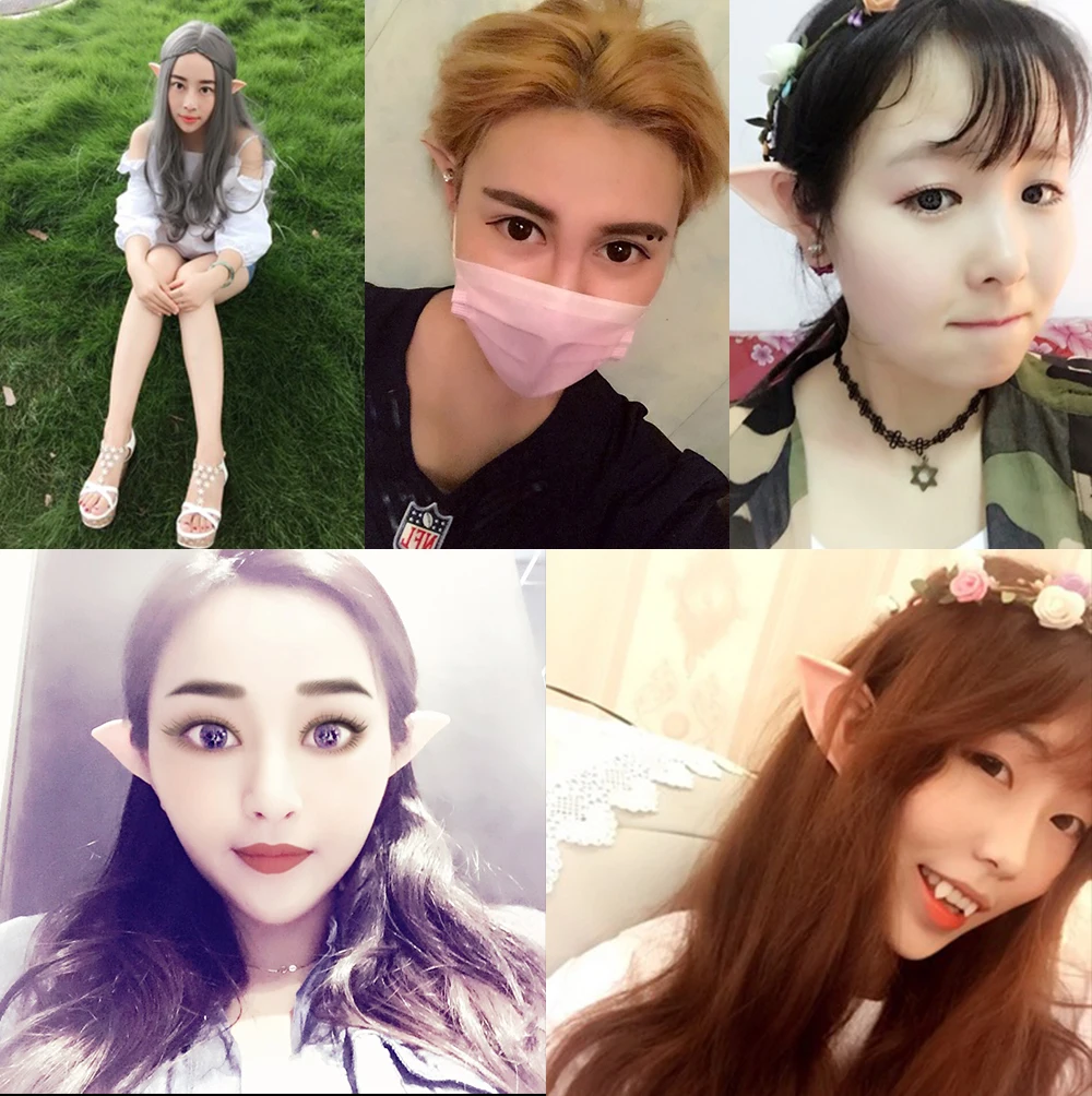 

50 pair/lot Fashion unique ear decoration toy for kids Halloween mask gift lovely accessory Elf ears with three colors choice