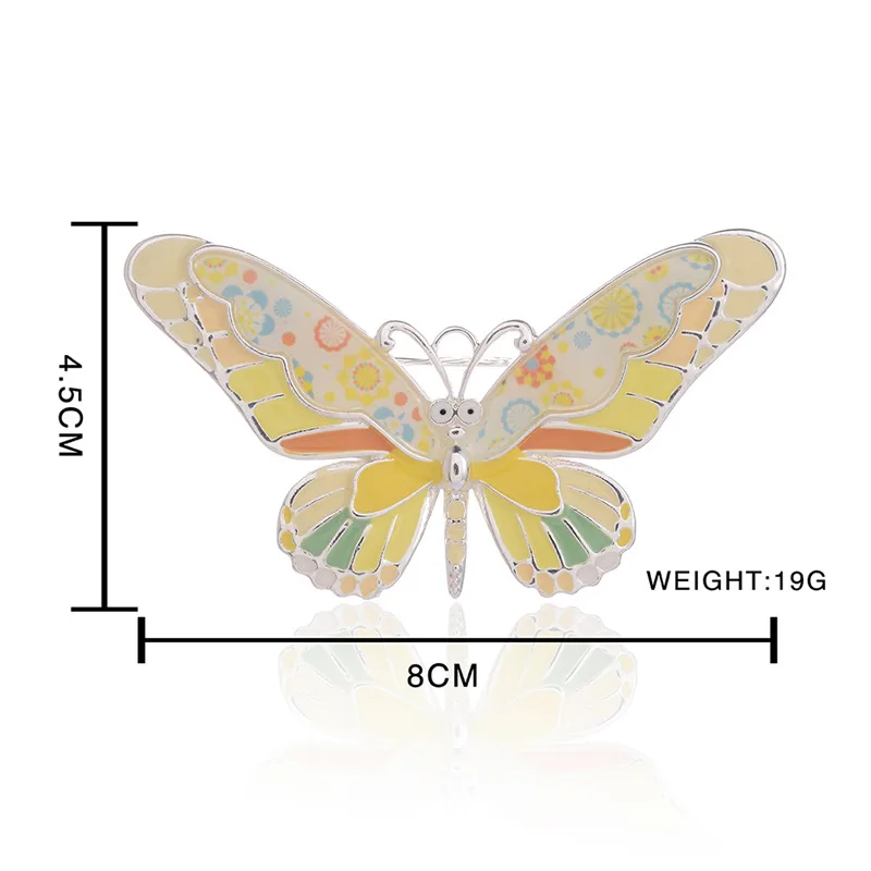 Эмалированная брошь бабочка для женщин мультяшная в виде милых животных