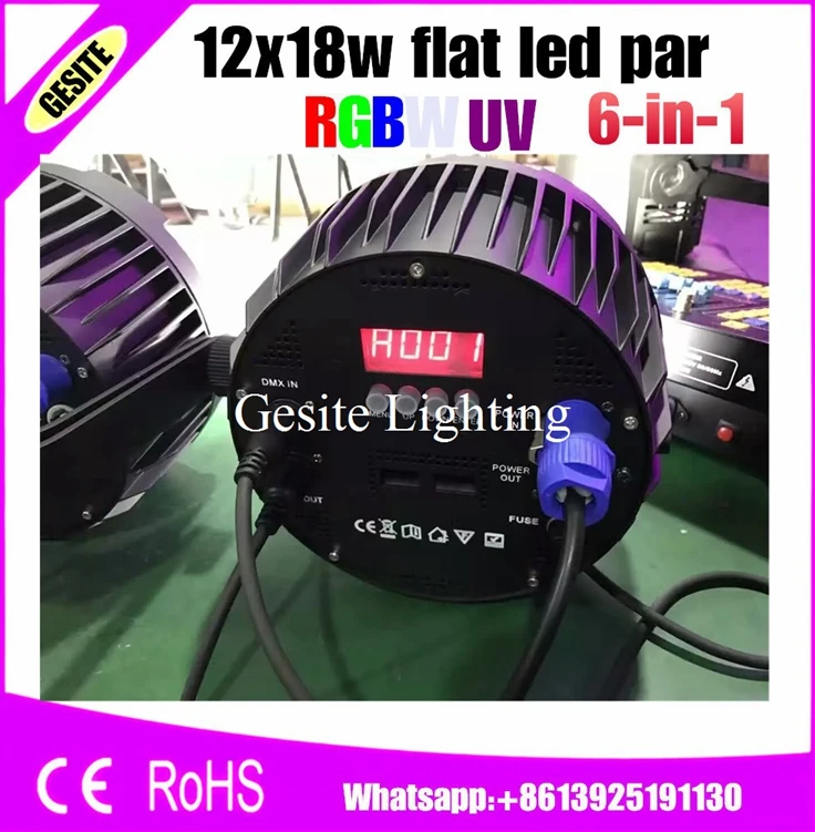 4 шт./Лот Бесплатная доставка блока 200 Вт RGBWA УФ светодиодная лампа 12x18 6 в 1