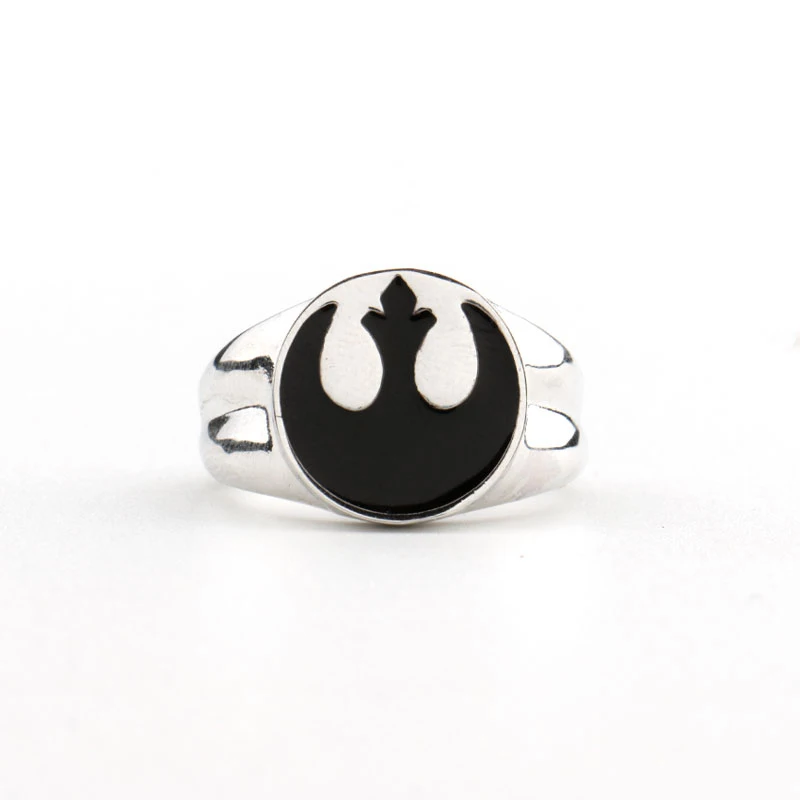 

Hot Movie Rebel Alliance Red Black Enamel Ring the Last Geek Jewelry Women Engagement/Wedding Men Ring Fashion Christmas Gifts