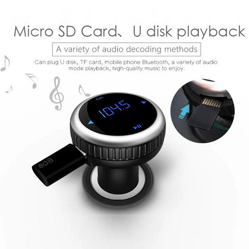 FM-трансмиттер YASOKRO Bluetooth-модулятор автомобильный комплект громкой связи