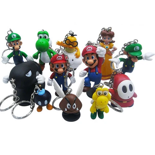 Супер брелок для ключей Марио Bros экшн фигурка Луиджи высокого качества ПВХ 12