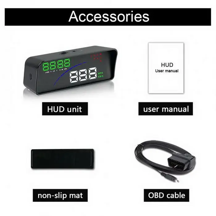 3,6 дюймов OBD HUD Автомобильный дисплей на лобовом стекле Авто бортовой компьютер hud Дисплей Автомобильная электроника obd2 Автомобильный спидометр лобовое стекло проектор