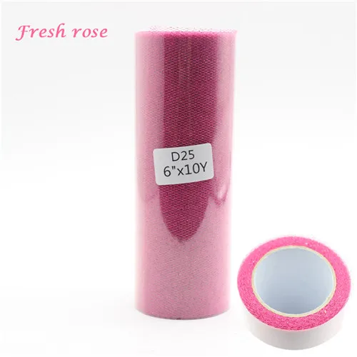 Fresh rose 15 см 10yd тени с металлическим блеском тюль рулон Свадебные вечерние украшения катушка пачка упаковка для подарка на день рождения Рождество события поставки - Цвет: Fresh rose