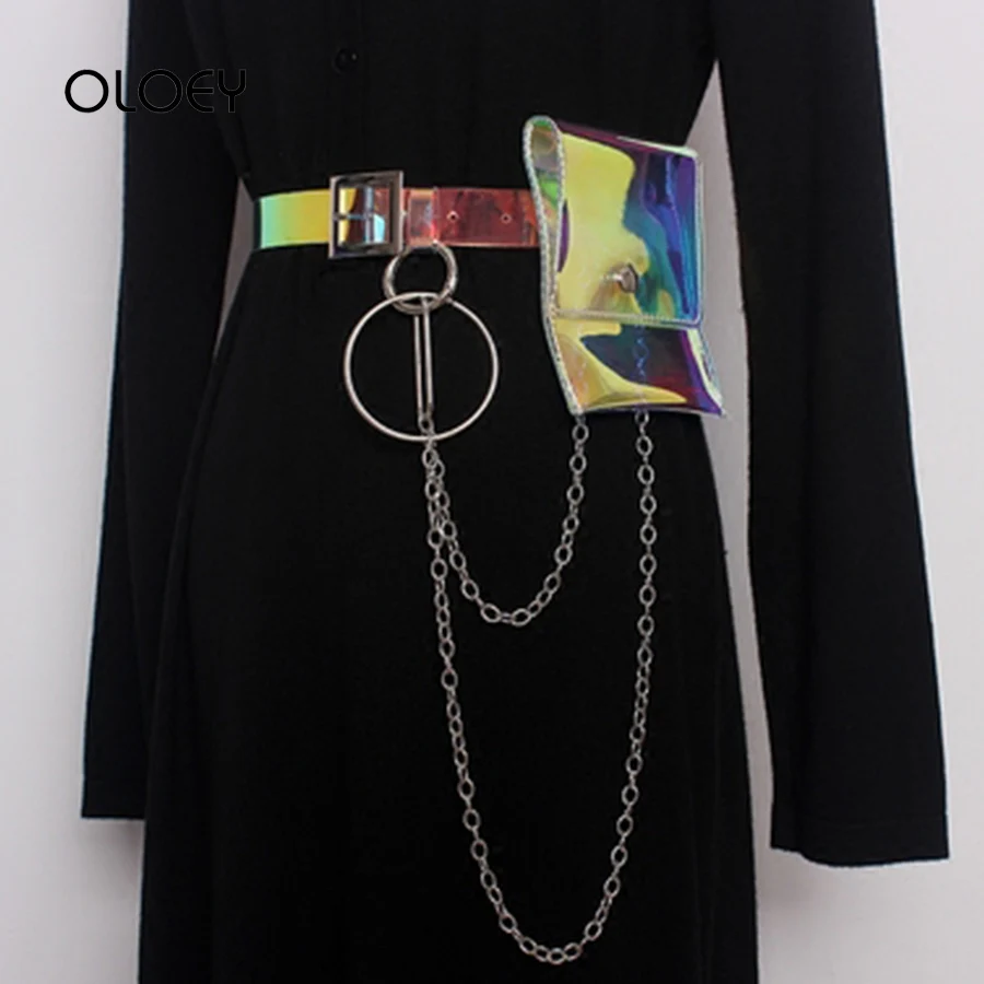 Прозрачная Водонепроницаемая поясная сумка из ПВХ Женская модная прозрачная 2019