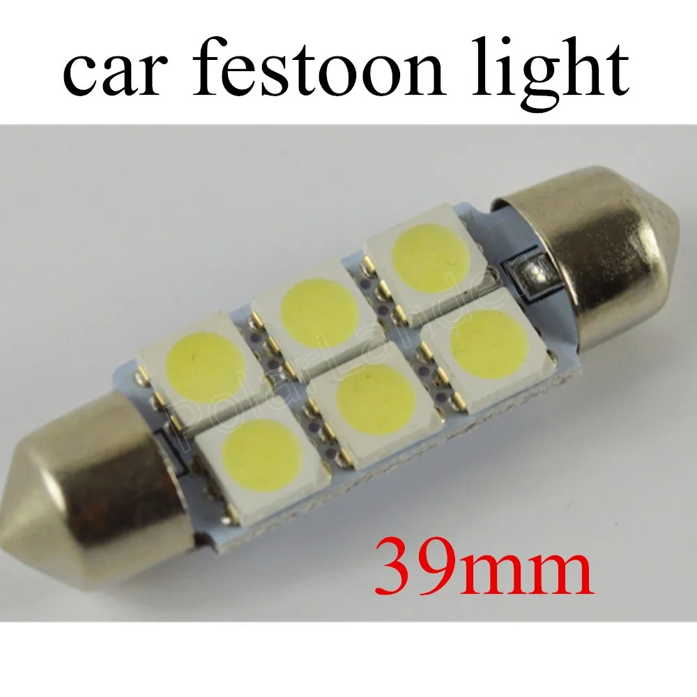 

factory price sale car styling 10 Pieces 39mm 5050 6SMD White Car Interior F-estoon Dome LED Light Bulbs Lamp DC12V