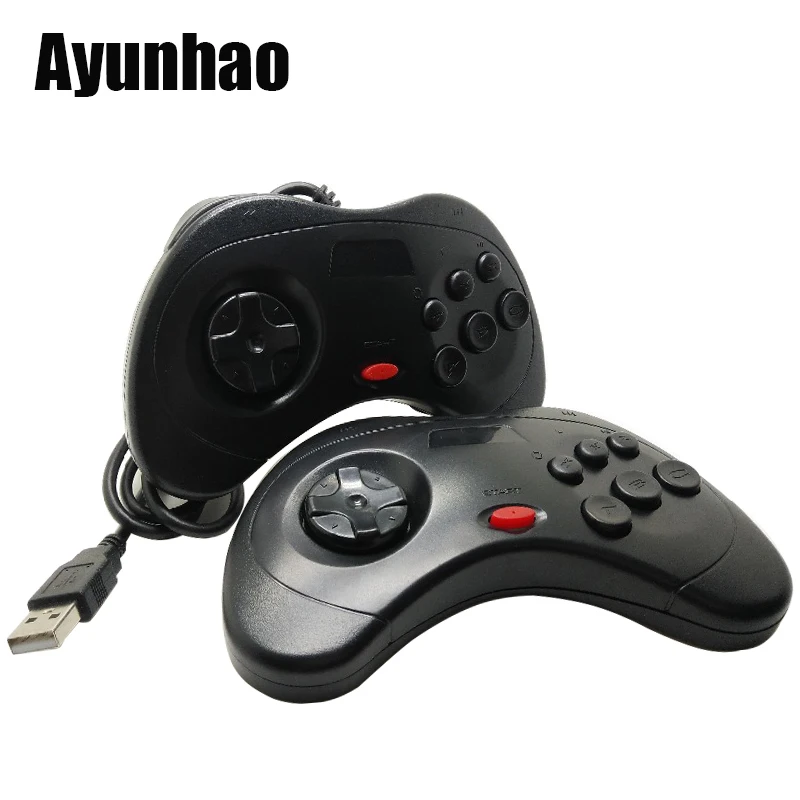 2 шт. USB игровой контроллер 6 кнопок SEGA джойстик держатель для ПК MAC Mega Drive Genesis/MD2 Y1301