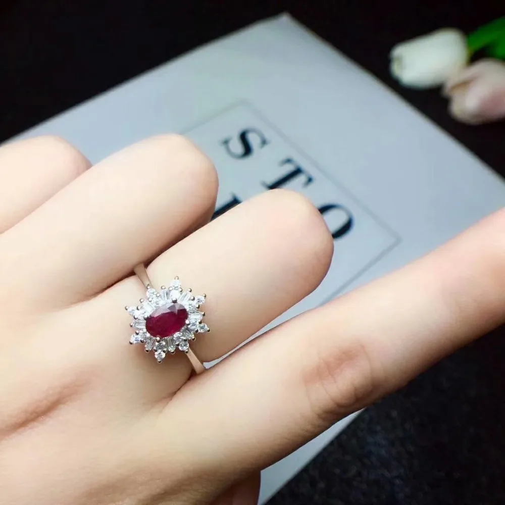 Shilovem стерлингового серебра 925 натуральный рубин кольца fine Jewelry модифицируемые Женские Модные Этнические Свадебный завод открытым cj040606agh