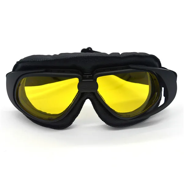 Yellow lens Pilot Goggle прогулочный мотоцикл goggle скутер для мужчин и женщин ретро глаз шлем очки ATV - Цвет: Yellow lens
