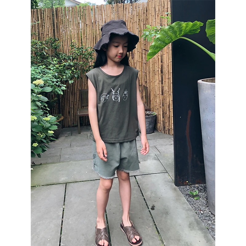 Футболка для девочек летняя детская одежда джемпер в Корейском стиле хлопковая