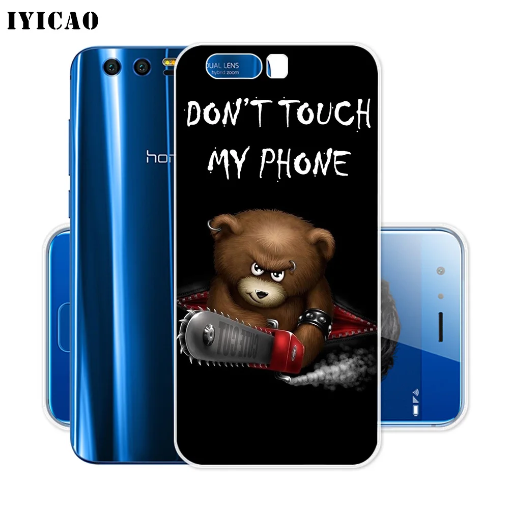 Мягкий силиконовый чехол IYICAO dont touch my phone Для Huawei Y9 Y7 Y6 Prime 2018 Honor 8C 8X 8 9 10 Lite 7X 7C 6A 7A