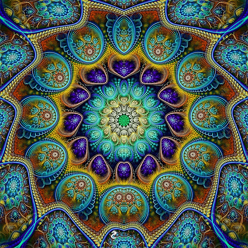 Алмазов картина Полная площадь/круглый "Мандала Fractals" Алмазная вышивка-мозаика стразами картина Настенный декор LE01617 - Цвет: 2