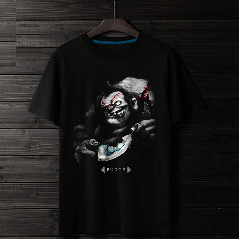 WBDDT Pudge Dota 2 Мужская футболка с принтом, хлопок, качественный хип-хоп костюм для мужчин, костюм унисекс, Прямая поставка