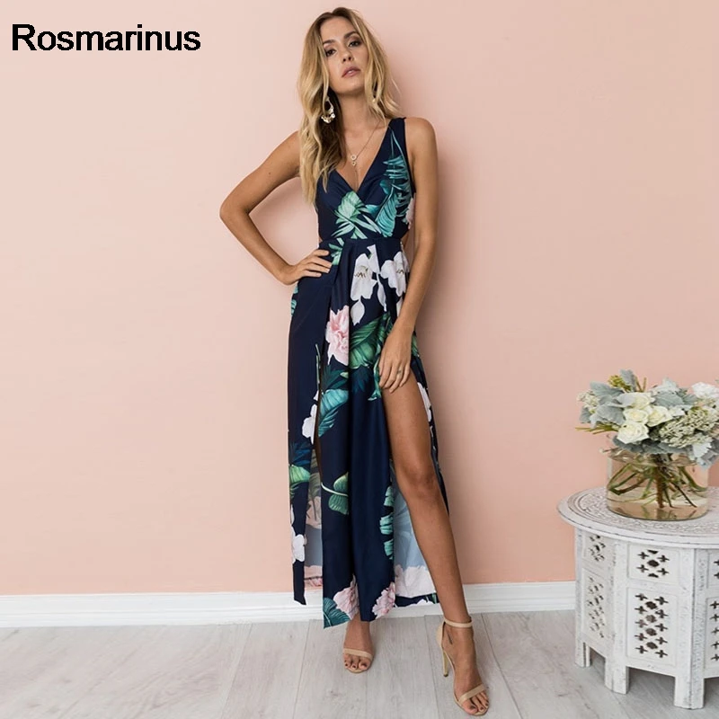 Boho Комбинезоны для женщин 2018 лето с v-образным вырезом на шнуровке бантом спине