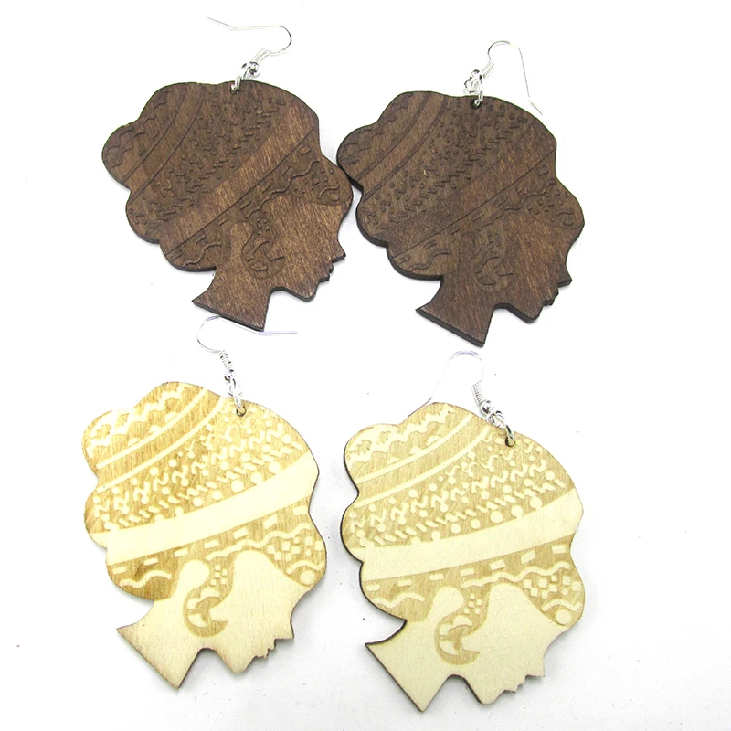 6 пар/лот см афро волосы деревянные серьги можно смешать 2 вида цветов|wooden afro