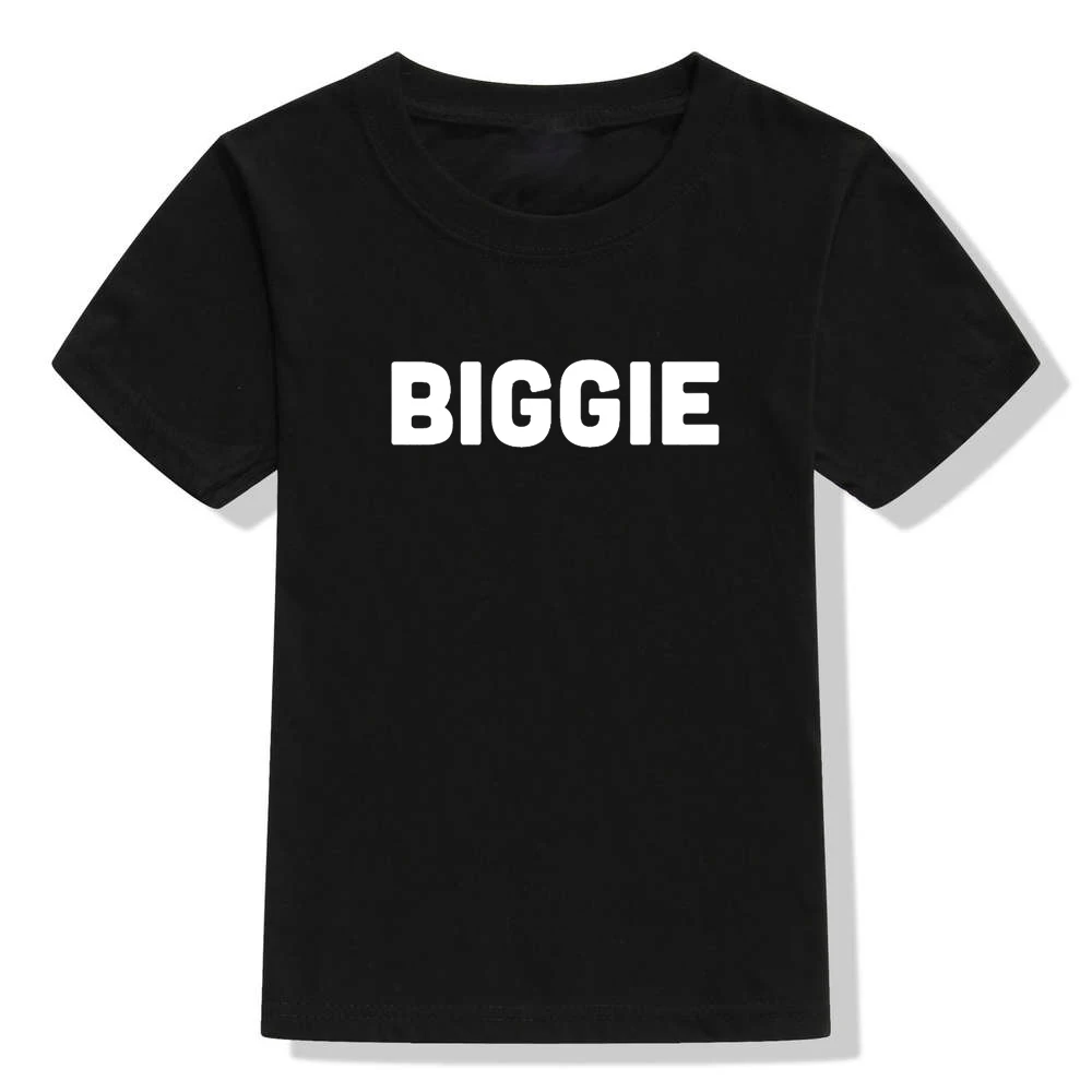 1 предмет, одинаковые футболки для всей семьи с надписью «Biggie and Smalls» Детские футболки для мальчиков и девочек, модные летние футболки с короткими рукавами