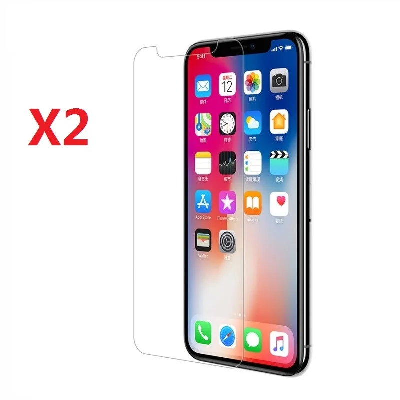 

2 шт., защитное стекло для iPhone X, закаленное стекло для защиты экрана iPhone X