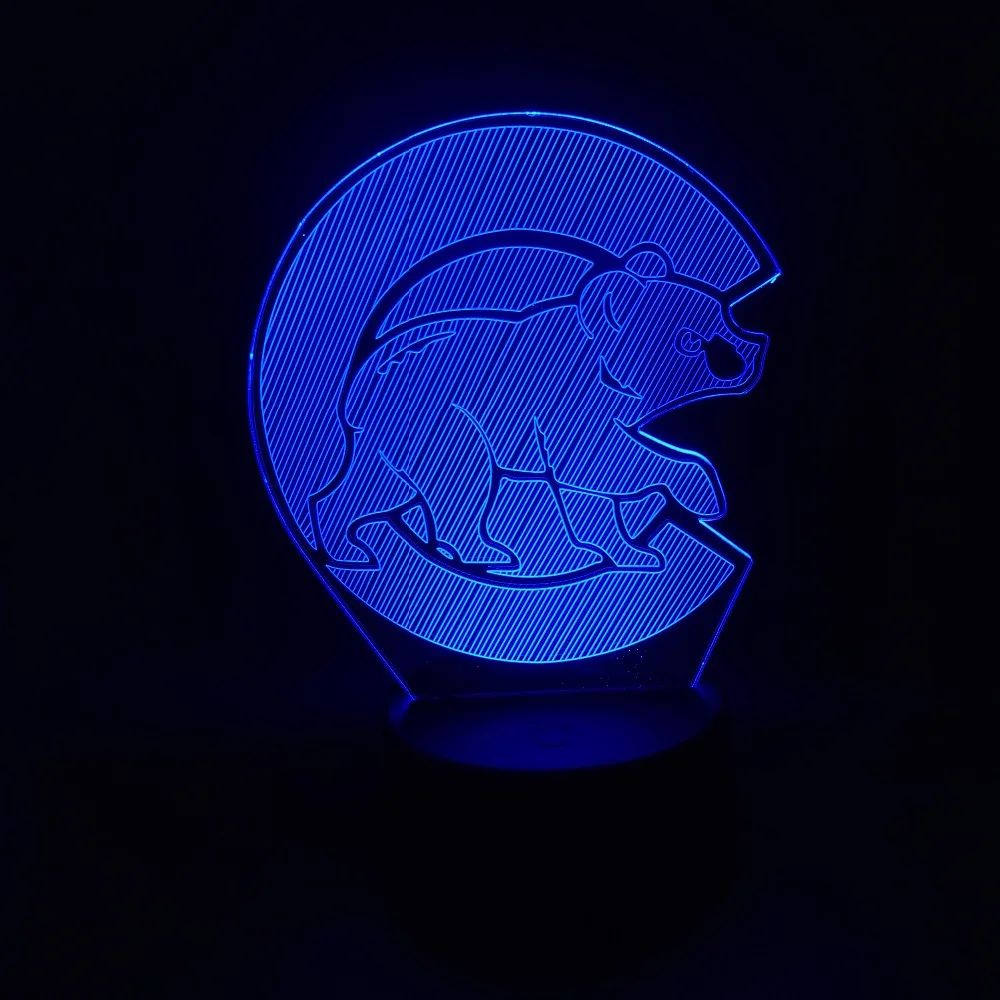 Luminaria мультяшный 3D полярный медведь светодиодный ночник 7 цветов градиентный