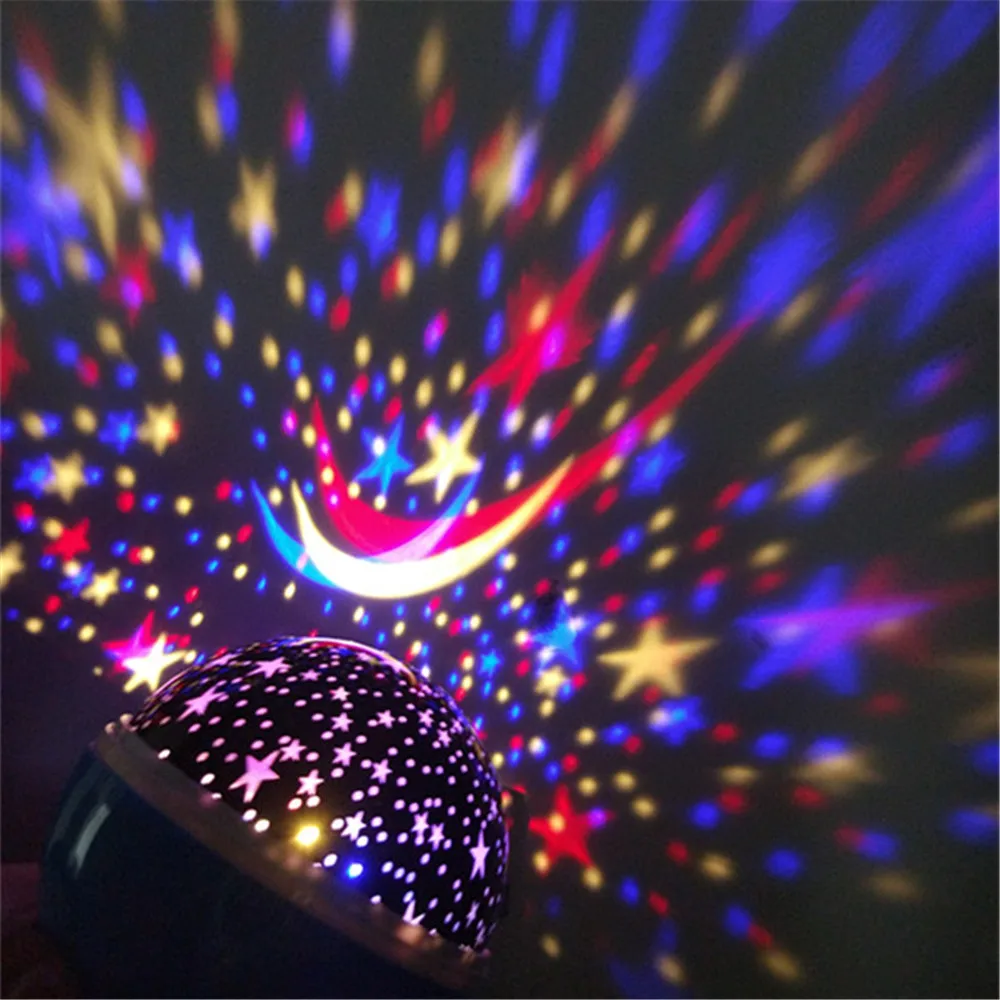 Новая Звезда Луна Небо Вращения Night Light Романтический Проектор Света Проекции с