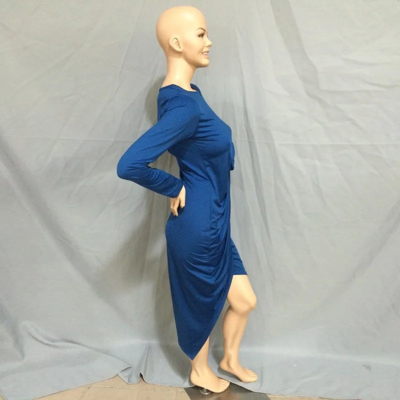 Женское вечернее платье с баской Клубное облегающее длинным рукавом размера