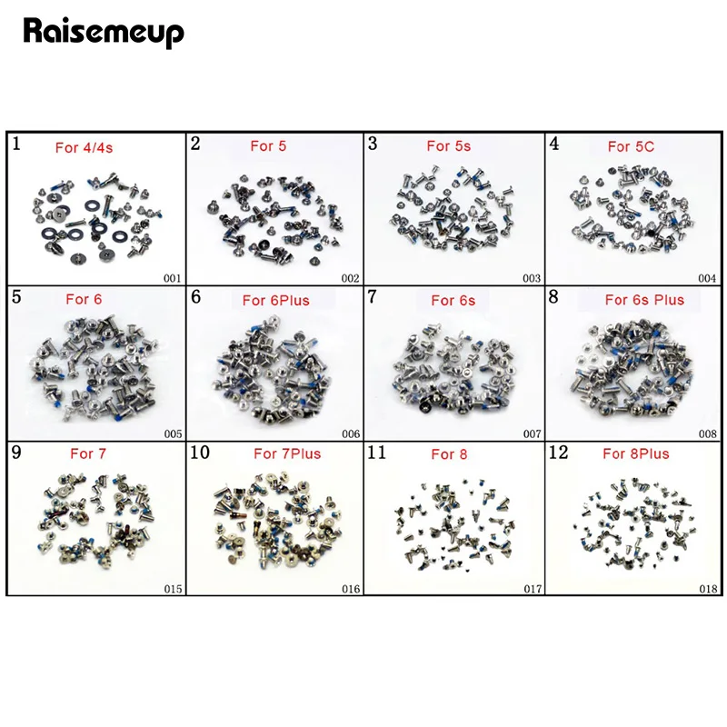 Screws Full Screw Set for iPhone 6 6s 6plus 4 4S 5 5S 5C Repair bolt Complete Kit Replacement Parts Screws Fix phone Accessories