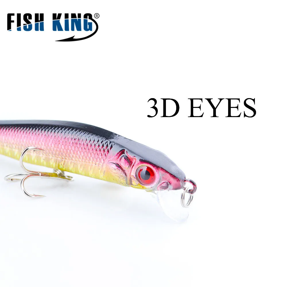 Рыбы король Рыболовная Приманка Minnow 80 мм/5 2G 3D глаза Искусственные приманки