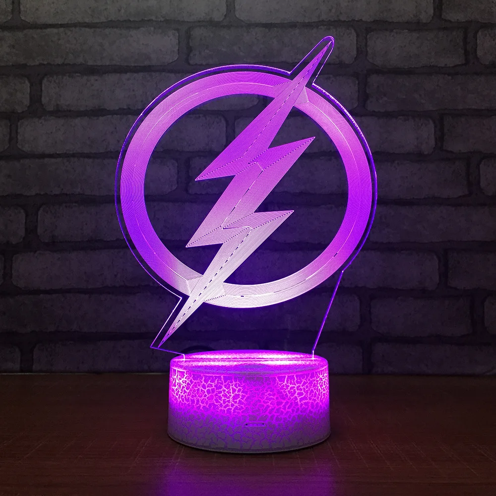 

Flash 3D LED RGB Night Light 7 Color Change Desk Light Action Figures 096 Boys Girls Christmas Toys