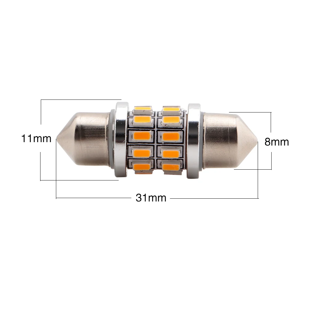 4X Cold White Warm C5W Car Interior Dome Festoon Bulb Light Lamp DC 12V 24 LED 3014 31mm 36mm 39mm 41mm Reading Lights | Автомобили и