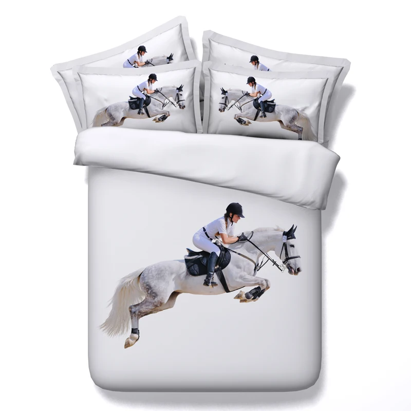 Фото Комплекты постельного белья с 3D принтом бегущая лошадь подушка - купить