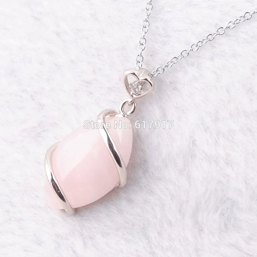 Pendant Chain RONGZUAN натуральный розовый кварц авантюрин кристаллы аметиста тигры глаз Лазурит Камень бисера ожерелье и кулон ювелирные изделия TBN322 - Окраска металла: Pendant Chain