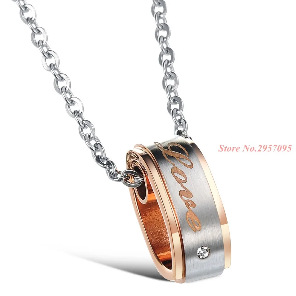 Любовь судьба бренд двойной кулон Нержавеющая сталь Цепочки и ожерелья Лидер