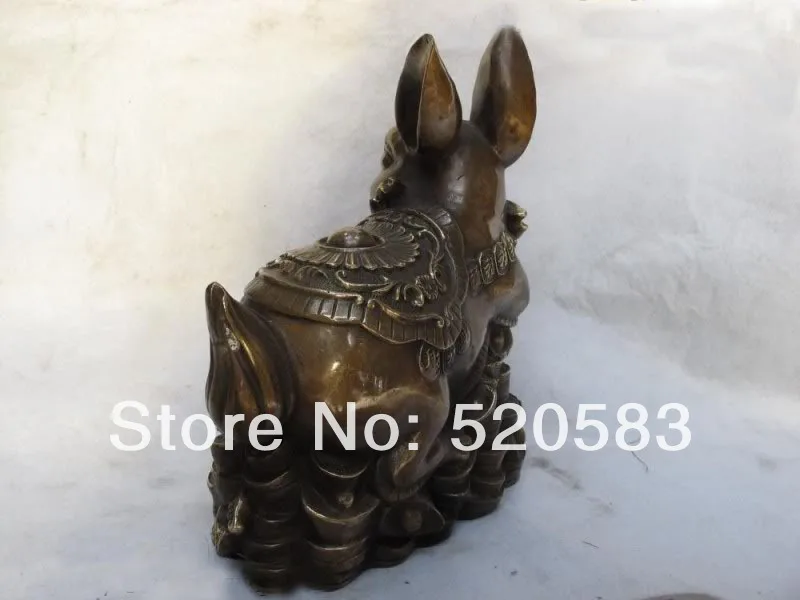 Classical Copper Feng Shui Lucky Money wealth blessing lovely hare rabbit Statue fast | Дом и сад
